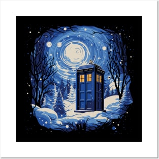 Tardis in the Snow Posters and Art